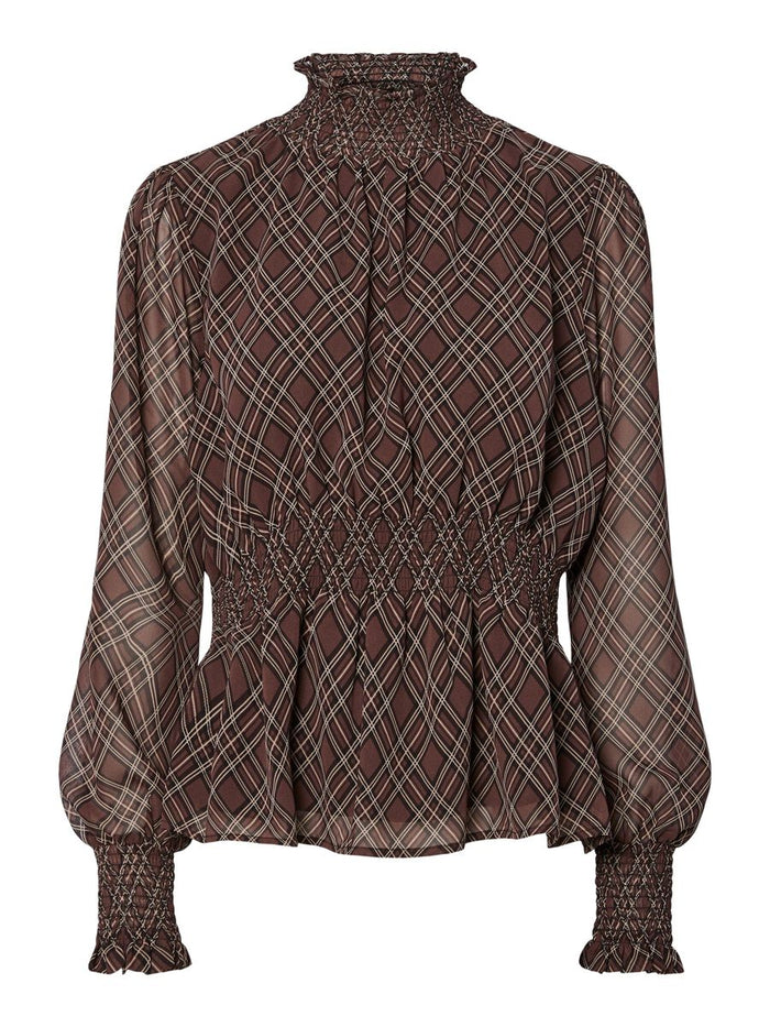 Cora High Neck Top (Sassafras/Check)