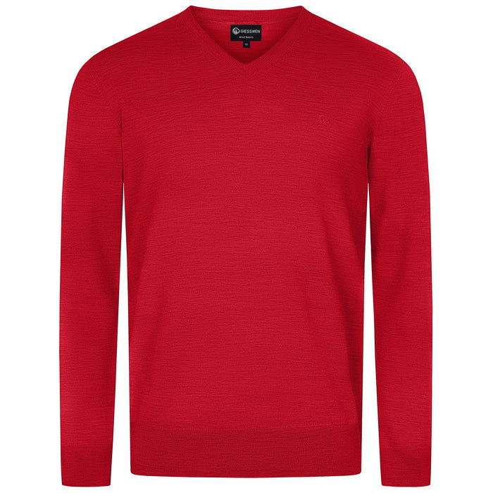Giesswein V-Neck cotton Men - flame red 343