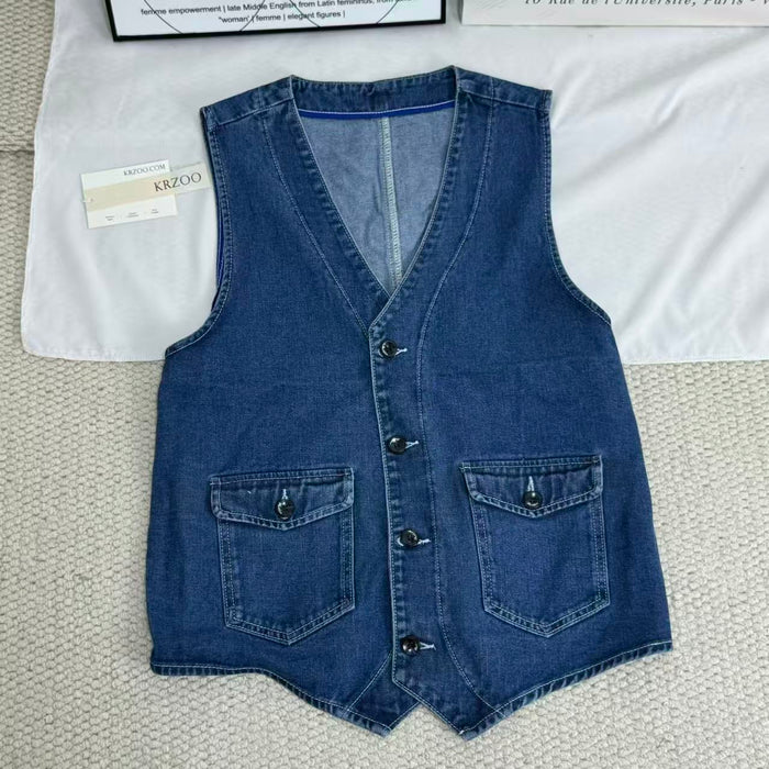 Cowboy vest, workwear, casual wide coat