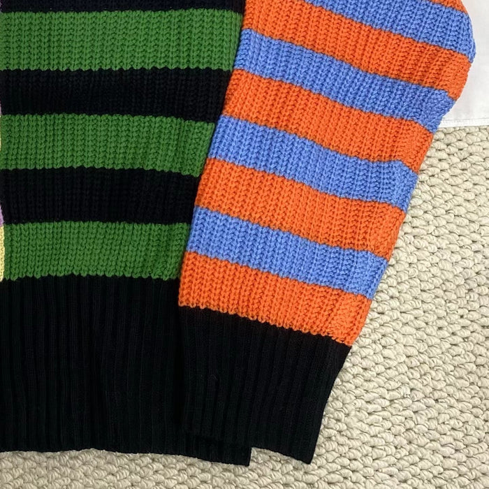 Crew Neck Patchwork Sweater