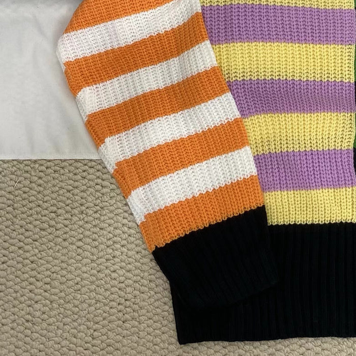 Crew Neck Patchwork Sweater
