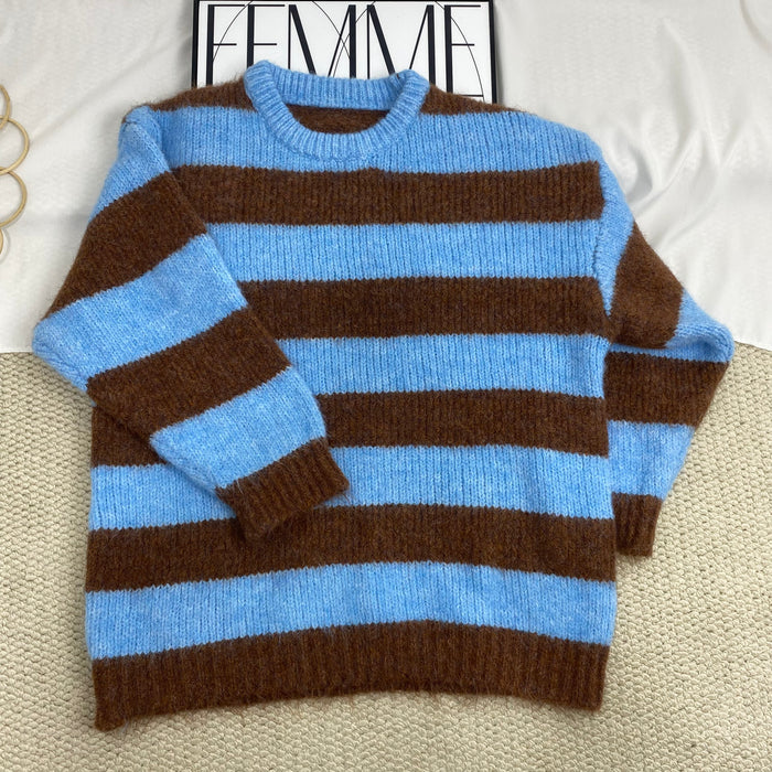 Crew Neck Striped Sweater