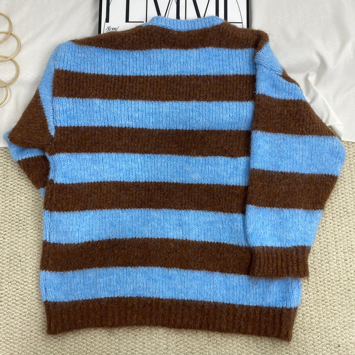 Crew Neck Striped Sweater