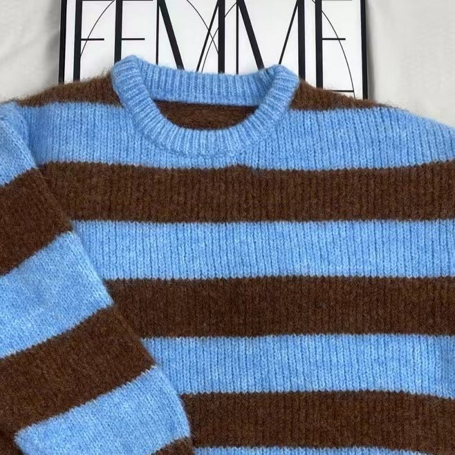 Crew Neck Striped Sweater