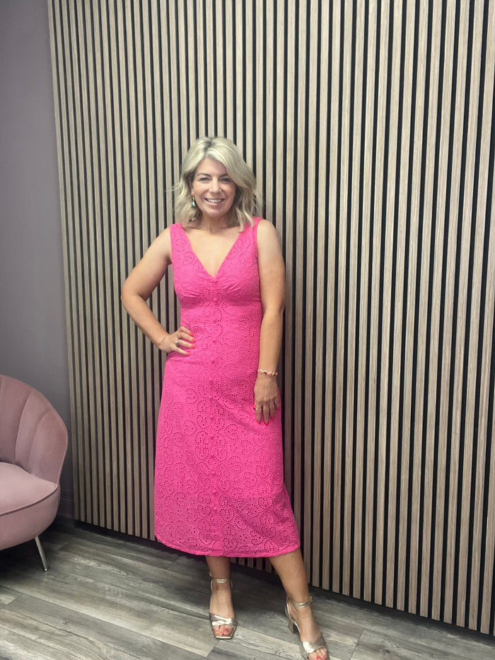 CRISTA MIDI DRESS (FUCHSIA)