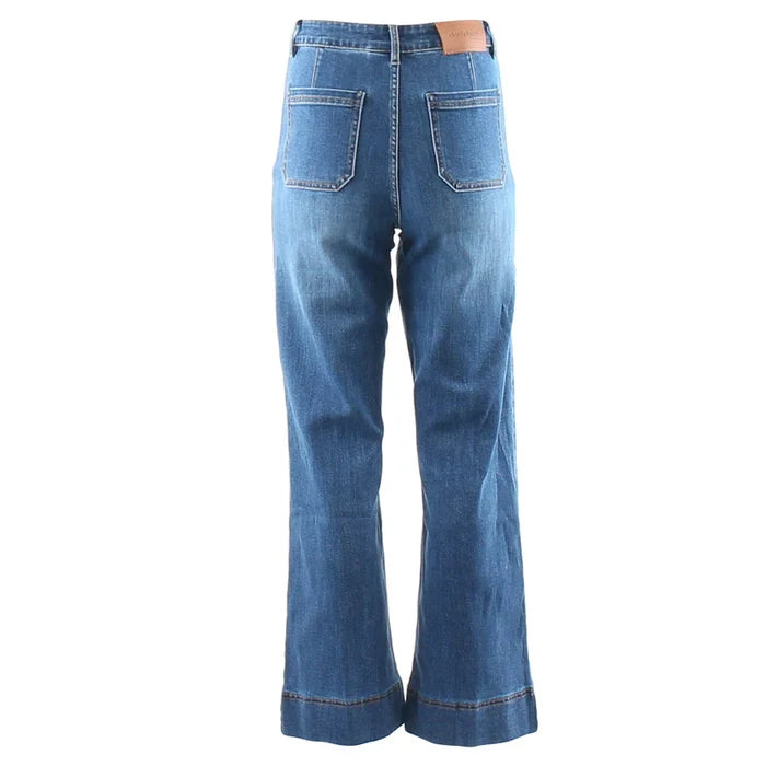 Cristal Wide Leg Jean Short (Mid Wash)