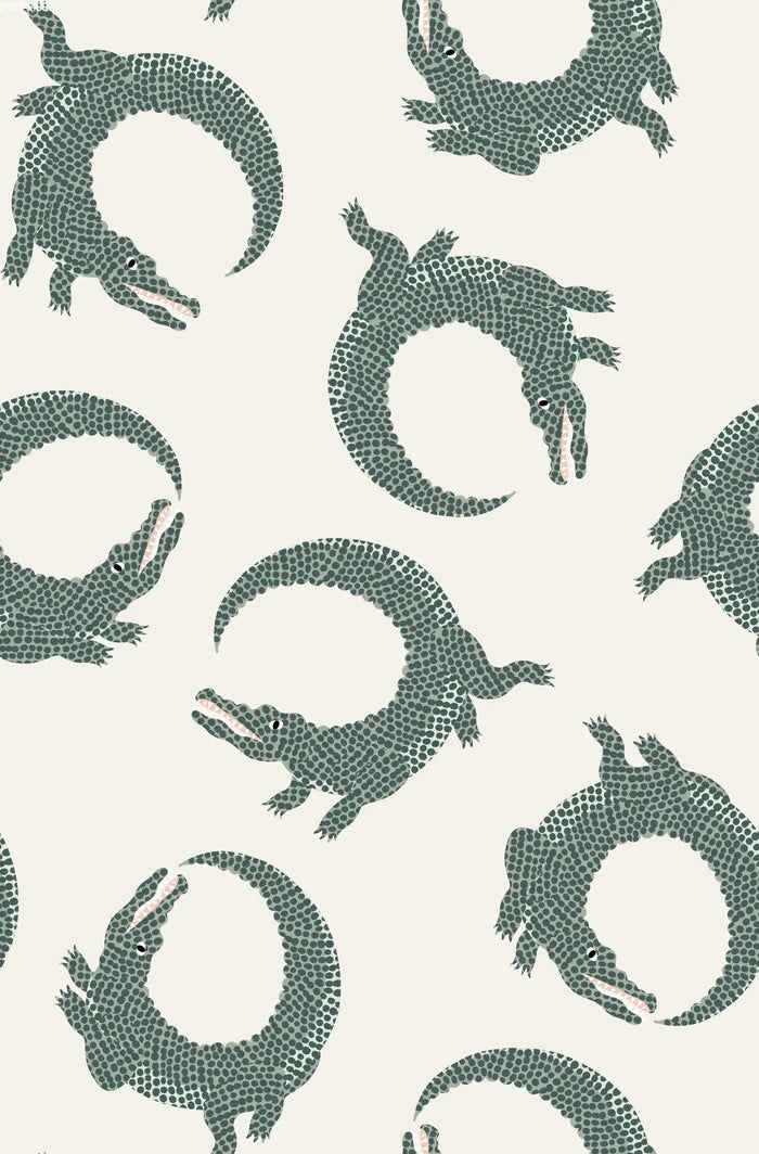Crocodile Dots Sage - Family Fabrics B.V.