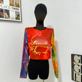 Cropped Slim-Fit Printed T-Shirt