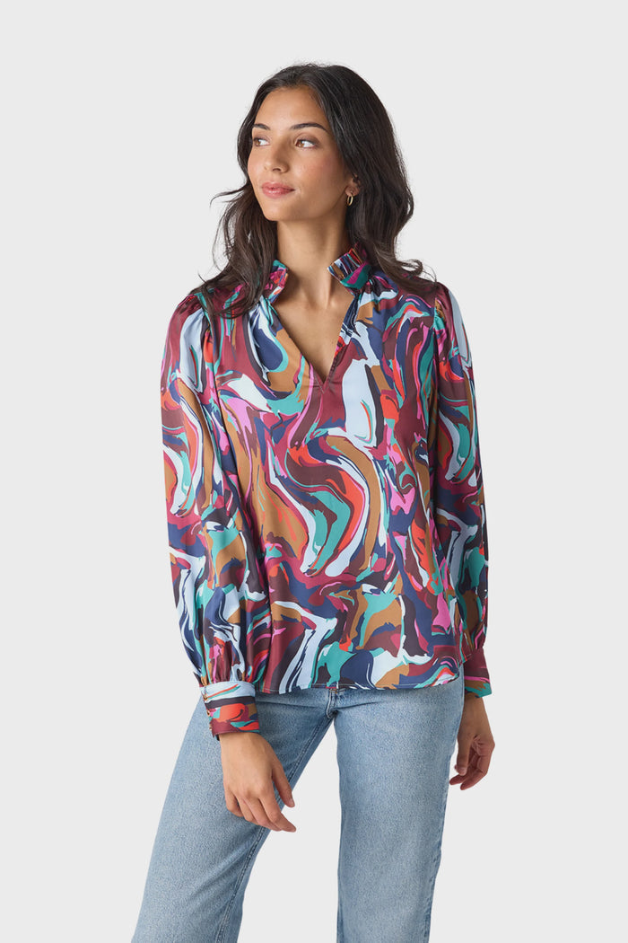 Crosby Lyla Blouse in Color Current