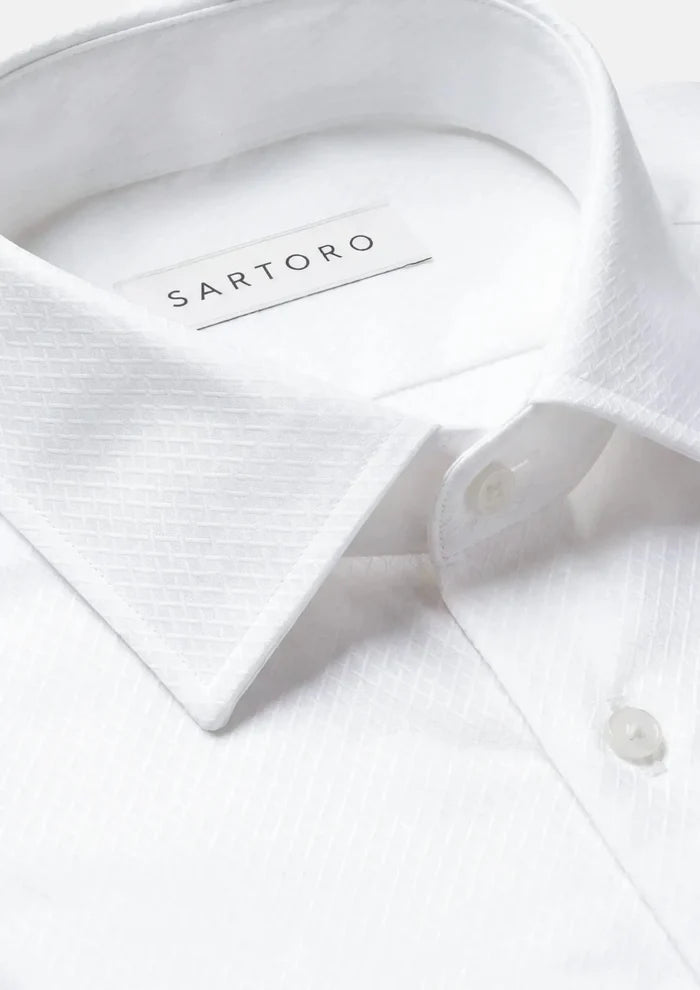 Crystal White Diamond Shirt - SARTORO