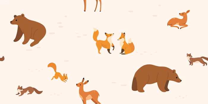 Cute Forest Animals Beige - Family Fabrics B.V.
