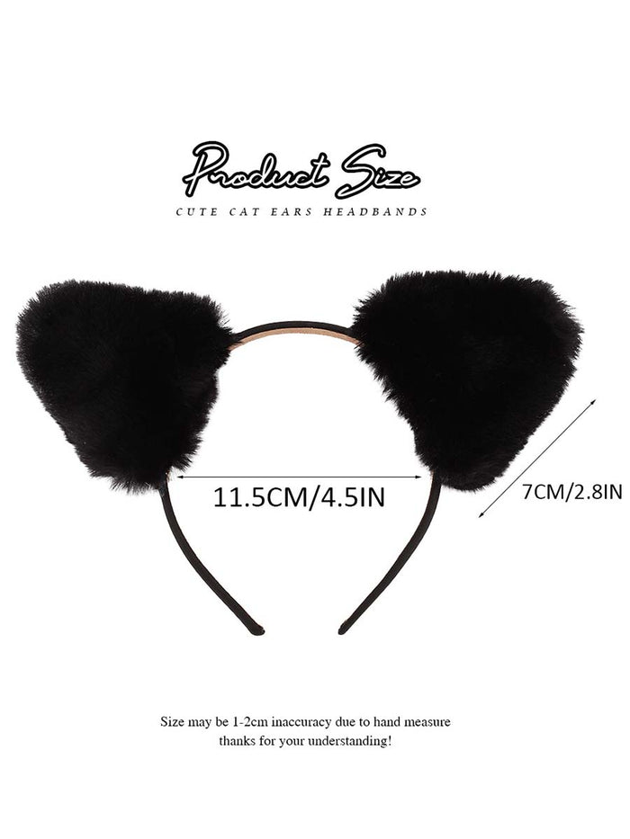 Cute Plush Leopard & Black Ear Headband for Parties