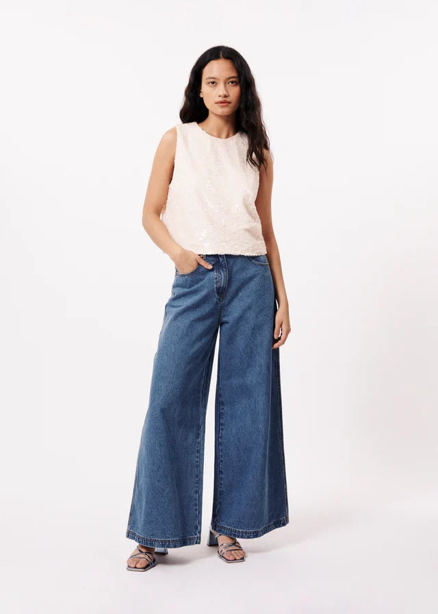 DAFNE SEQUIN TOP (CREAM)