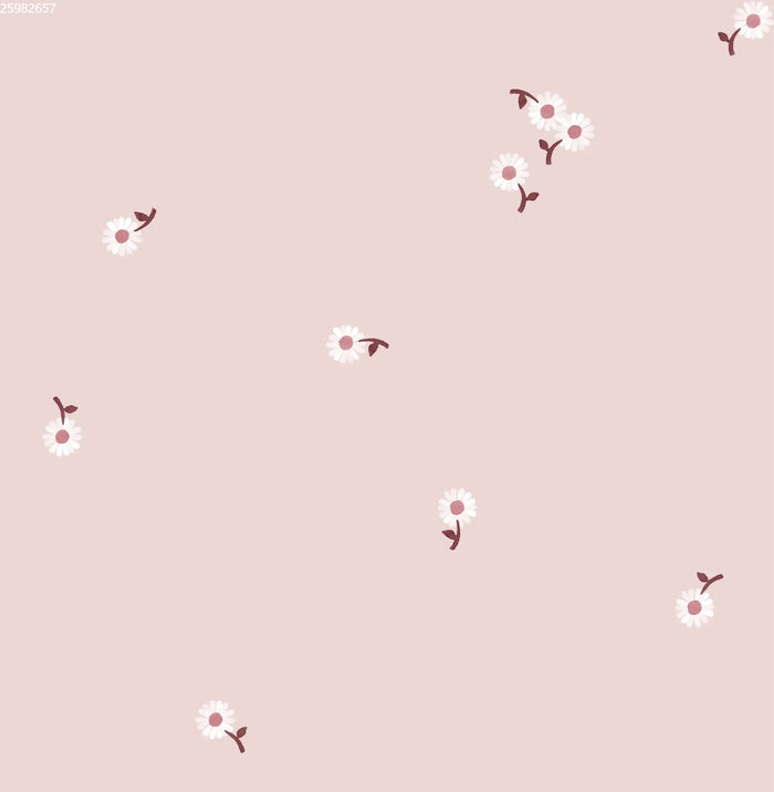 Daisy Stem Pink - Family Fabrics B.V.