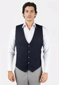 Dark Navy Twill Vest - SARTORO
