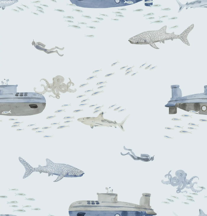Deep Sea Diving Blue - Family Fabrics B.V.