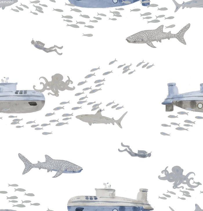 Deep Sea Diving Off White - Family Fabrics B.V.