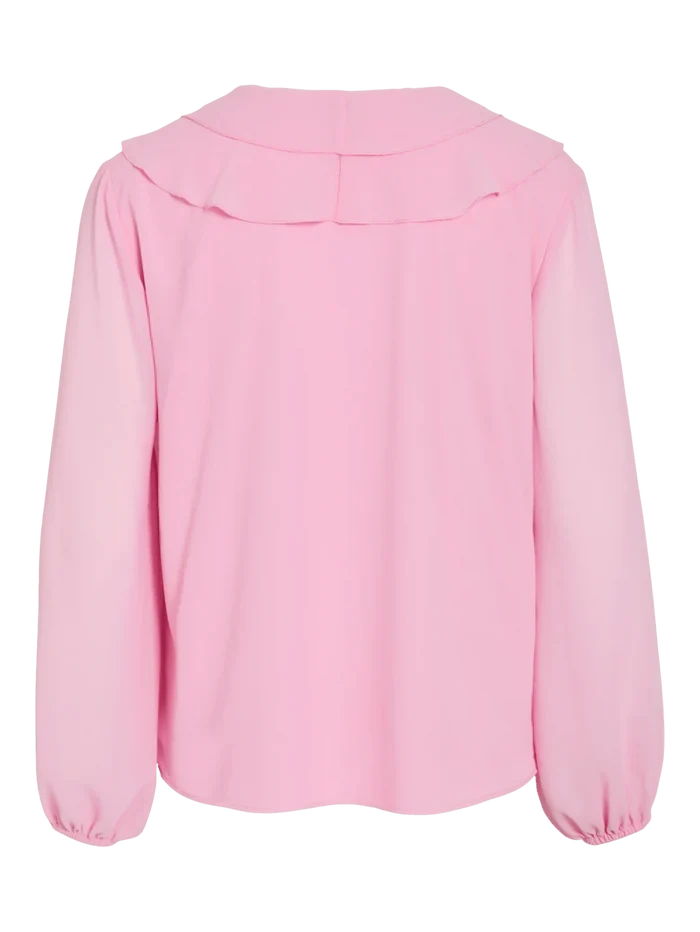 Diane Frill V-Neck Top (Bonbon)