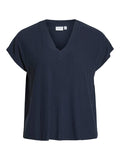 Dimita V-Neck Top (Navy Blazer)