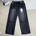 Distressed Gradient Wing Print Wide-Leg Pants