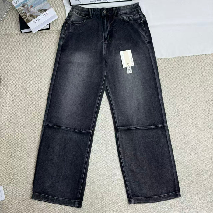 Distressed Gradient Wing Print Wide-Leg Pants