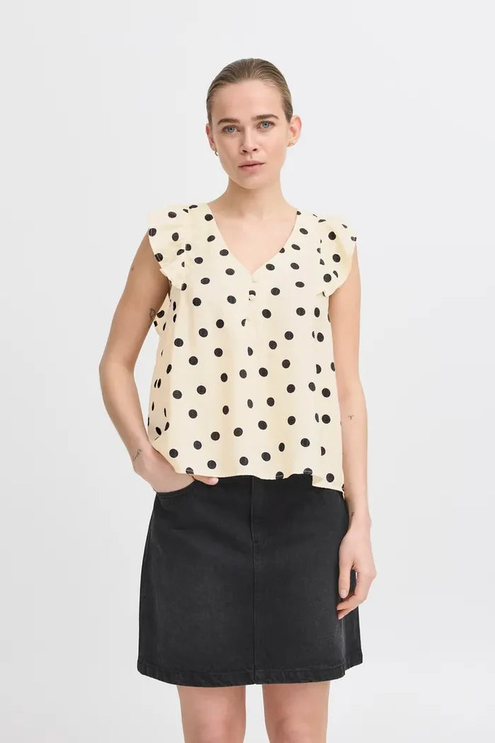 Dita Sleeveless Top (Birch Dot)