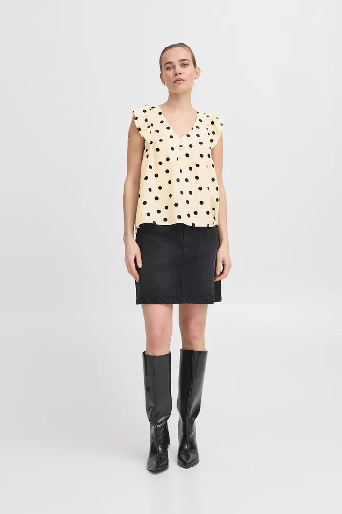 Dita Sleeveless Top (Birch Dot)