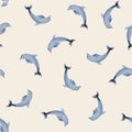 Dolphins Blue Beige - Family Fabrics B.V.