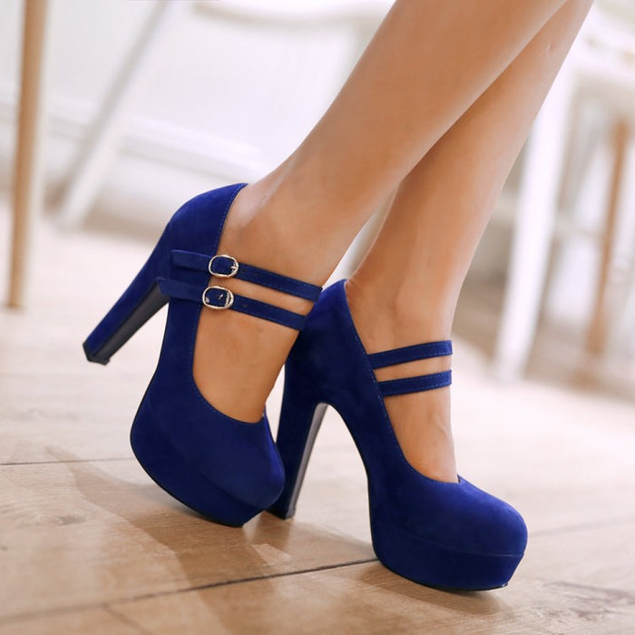 Double Ankle Strap Heel Pumps