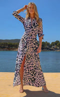 Dove Maxi Shirt Dress (Pastel Leopard)