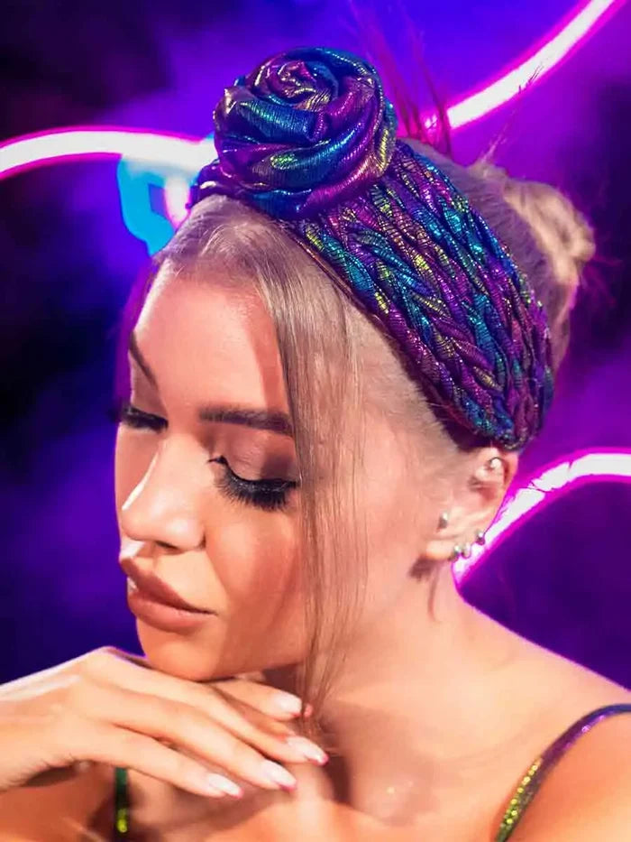 Elegance Blooms: Blue And Purple Wide Rose Hair Accessory