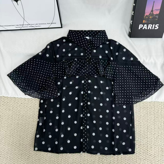 Elegant Polka-Dot Chiffon Blouse