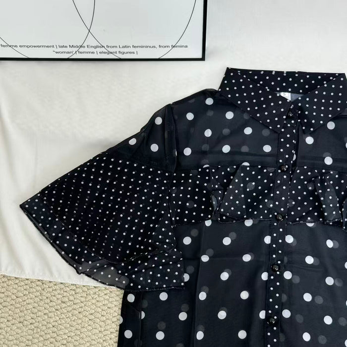 Elegant Polka-Dot Chiffon Blouse