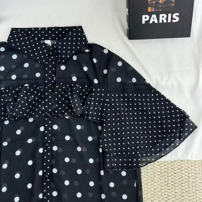 Elegant Polka-Dot Chiffon Blouse