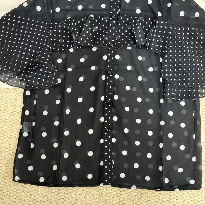 Elegant Polka-Dot Chiffon Blouse