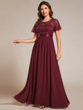 Elegant Sequin Patchwork Socialite Gown