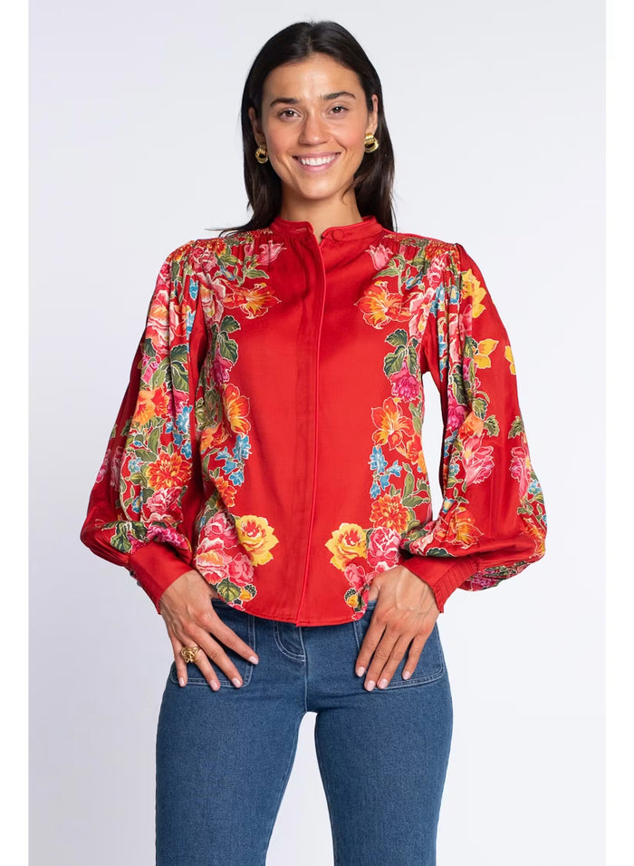 Elizabeth James The Label Emily Top in Fall Blooms