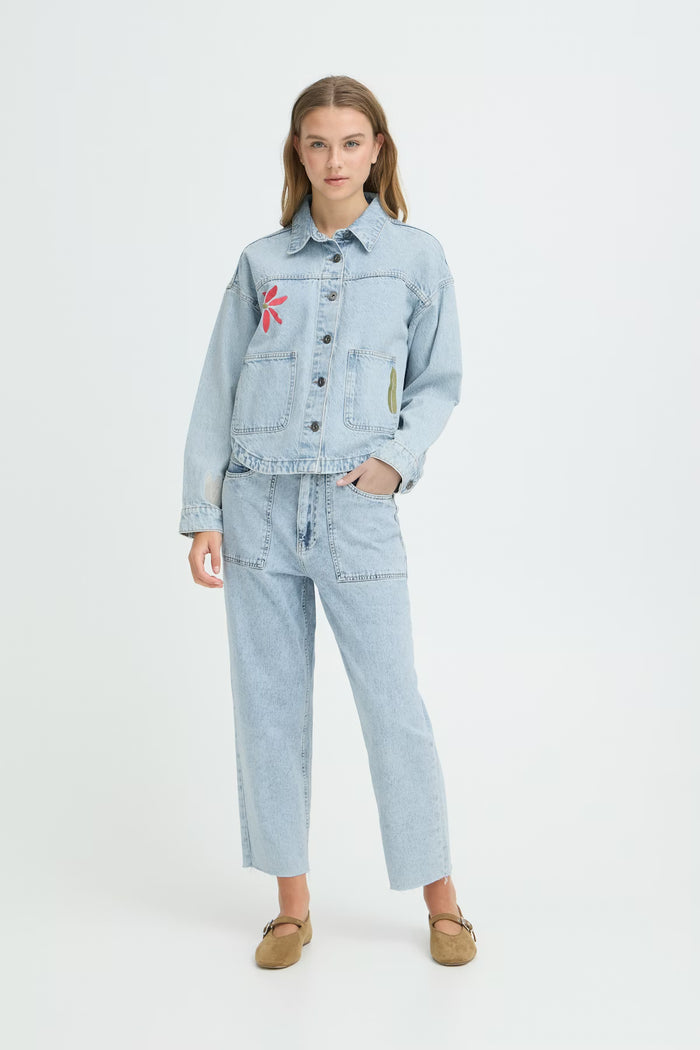 Ella Ankle Length Jeans (Light Blue/Stonewashed)