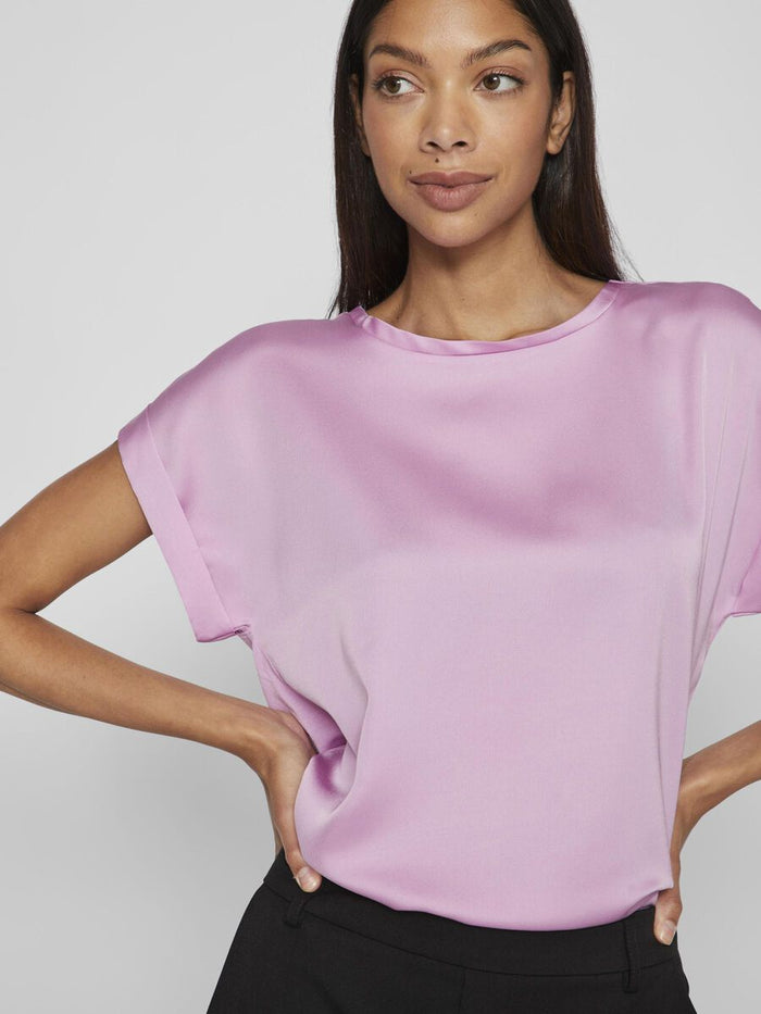 Elle Satin Top (Pastel Lavender)