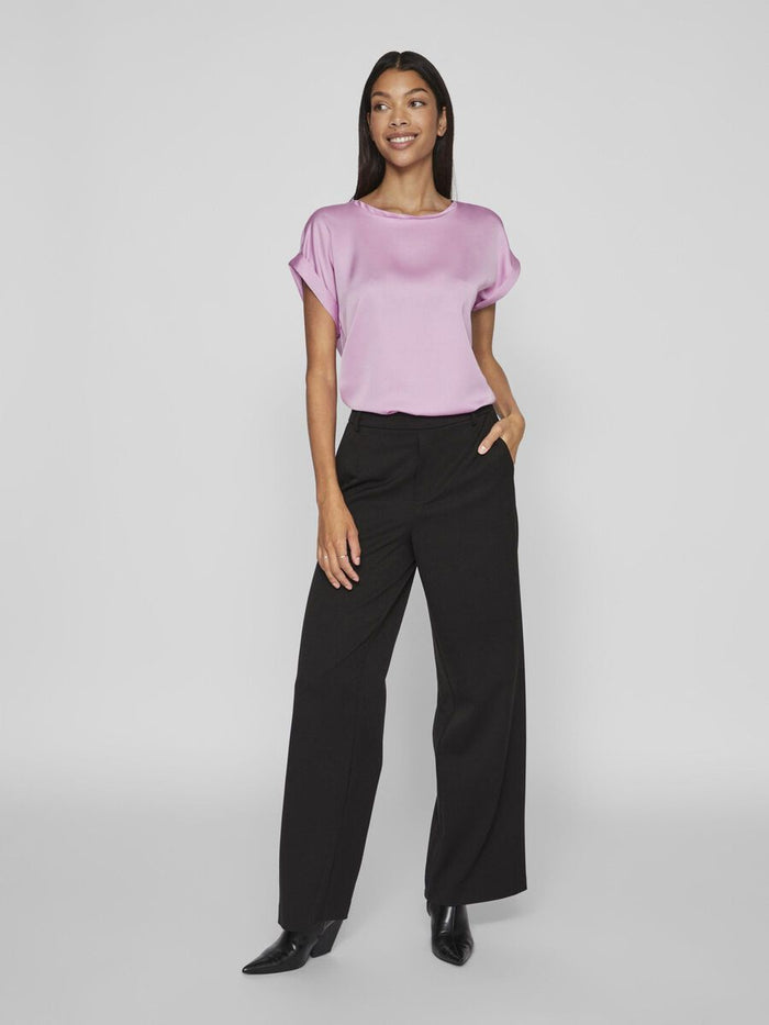 Elle Satin Top (Pastel Lavender)