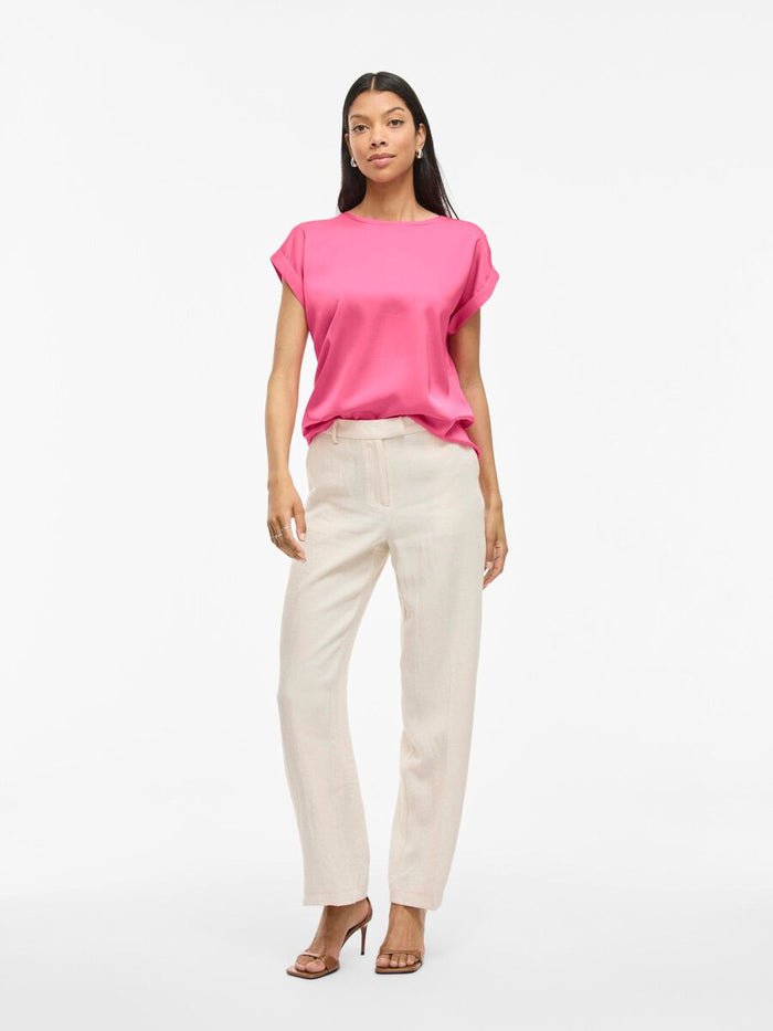 Elle Satin Top (Sangria Sunset)