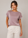 Elle Satin Top (Toadstool)