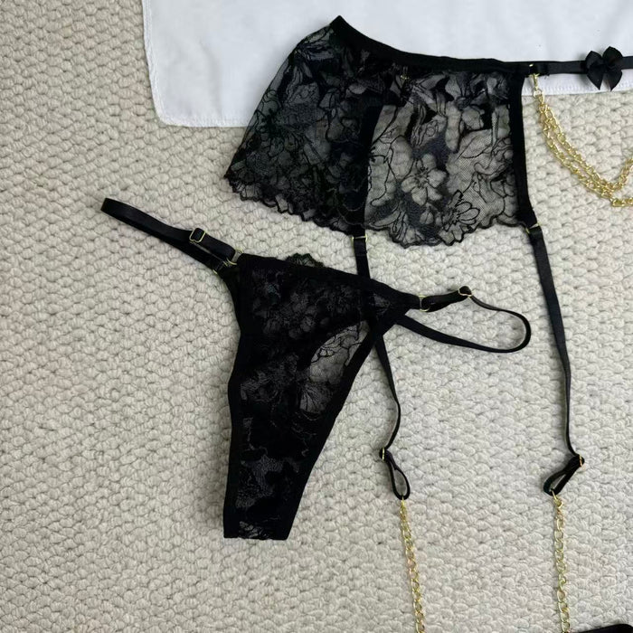 Embroidered lace lingerie set