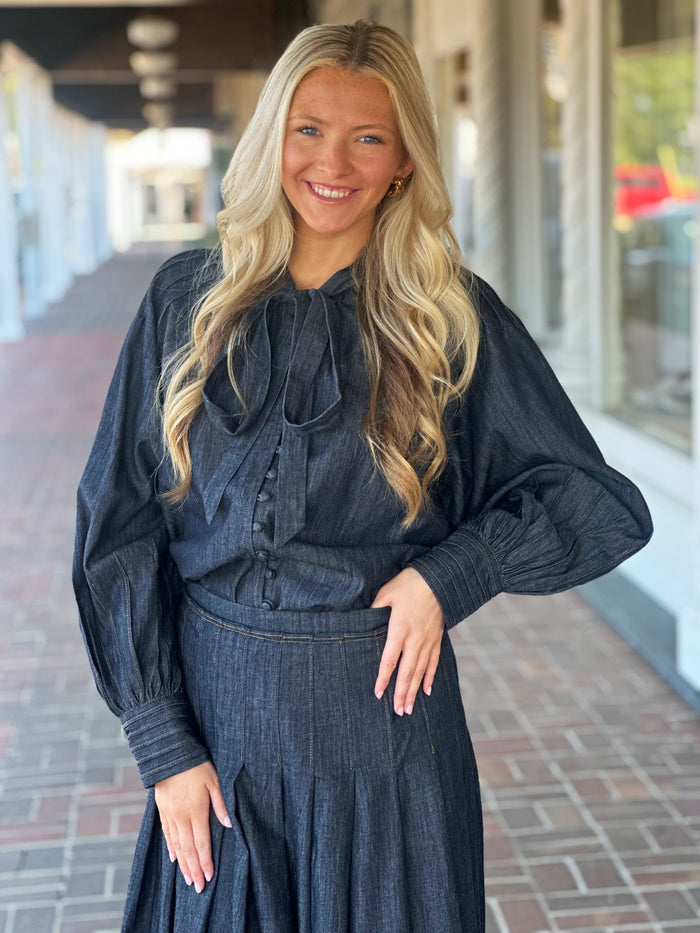 Emily Lovelock Kelsey Top in Blue