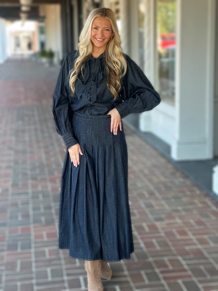 Emily Lovelock Kelsey Top in Blue