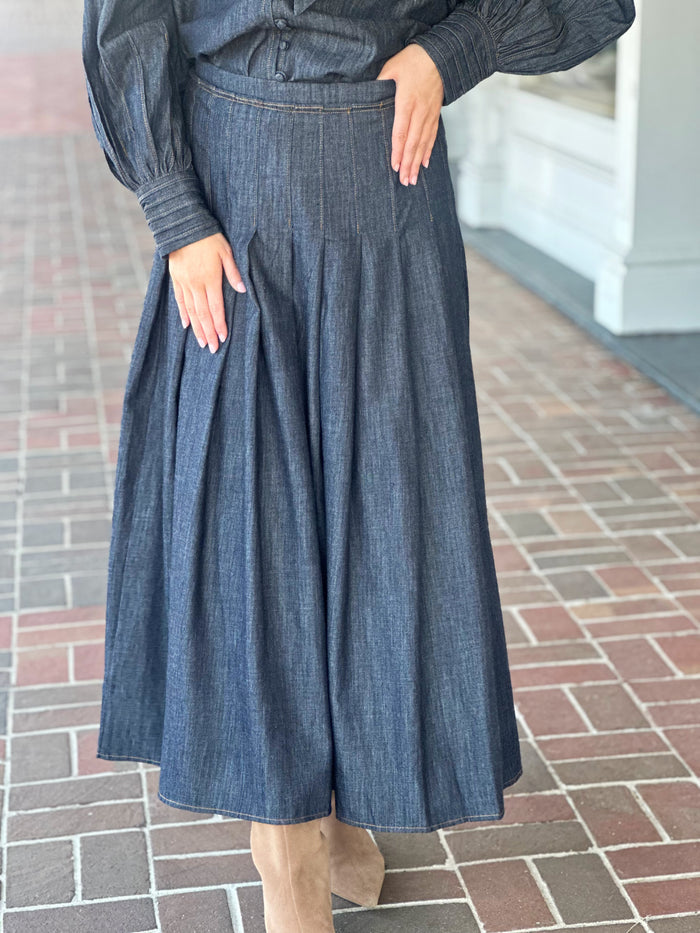 Emily Lovelock Orelia Skirt in Blue
