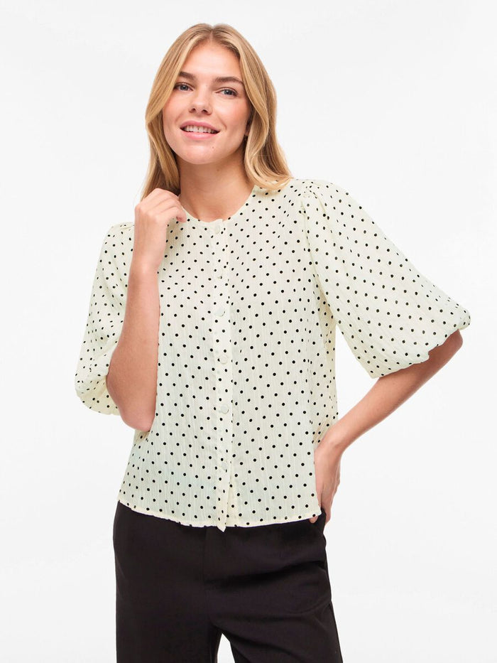Emma Blouse (Cloud Dancer/Black Dots)