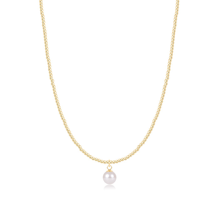 Enewton 15" Choker Beaded - Classic Gold 2mm - Classic Pearl 8mm Charm