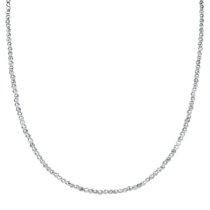enewton 17" Choker Bright Silver Faceted Hematite 2mm Bead