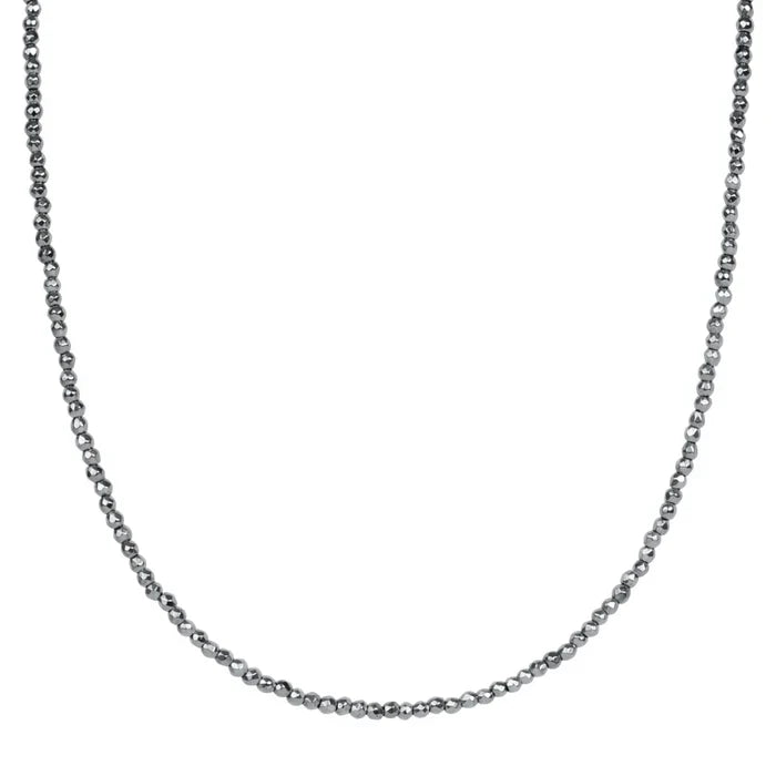 enewton 17" Choker Silver Faceted Hematite 2mm Bead